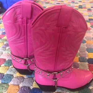 Hot pink cowboy boots  - girls size